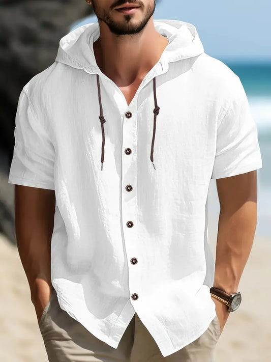 Leichtes Sommer-T-Shirt aus gemischtem Leinen